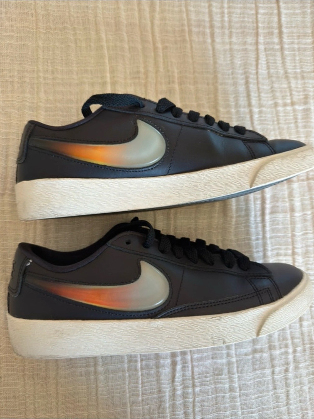 Nike Blazer Low 'Iridescent Swoosh' Black Sneakers - Women's Size 5.5
